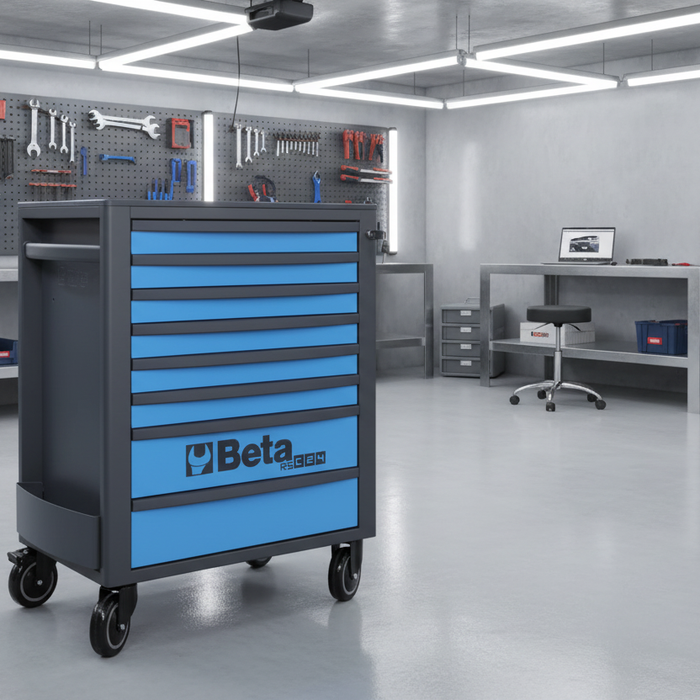 Beta Tools RSC24 8-drawer rolling tool cabinet in a professional workshop