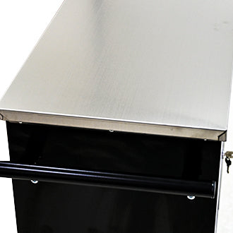 Artman 7-Drawer Mobile Tool Trolley with Stainless Steel Worktop (Black/Blue)