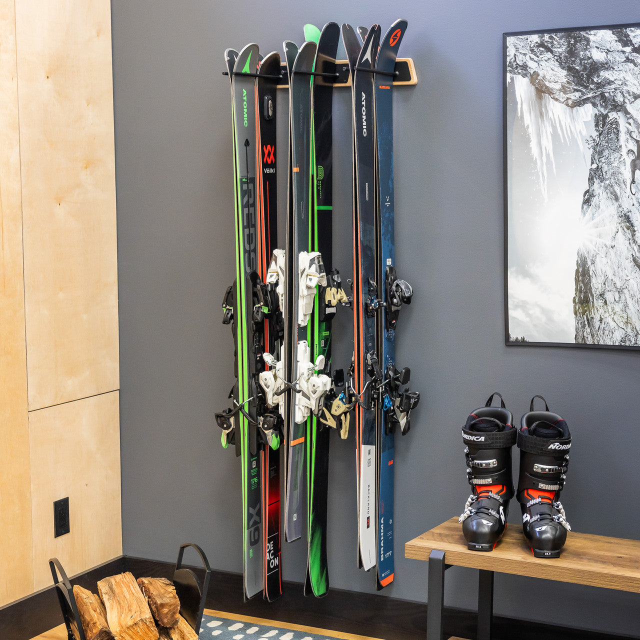 StoreYourBoard Burlington Ski Storage Rack | Holds 6 Pairs of Skis
