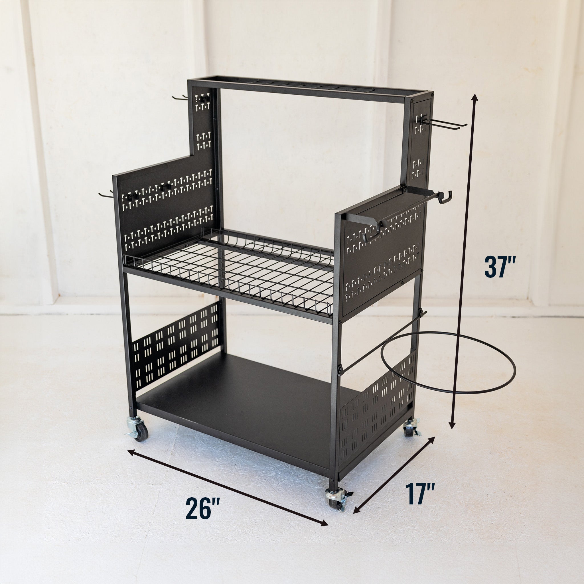 StoreYourBoard The Everything Utility Cart with Pegboard & Bucket Rack