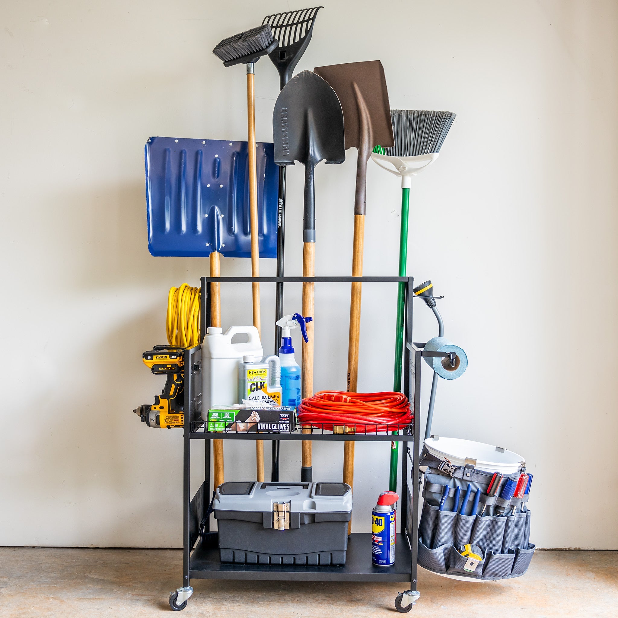 StoreYourBoard The Everything Utility Cart with Pegboard & Bucket Rack