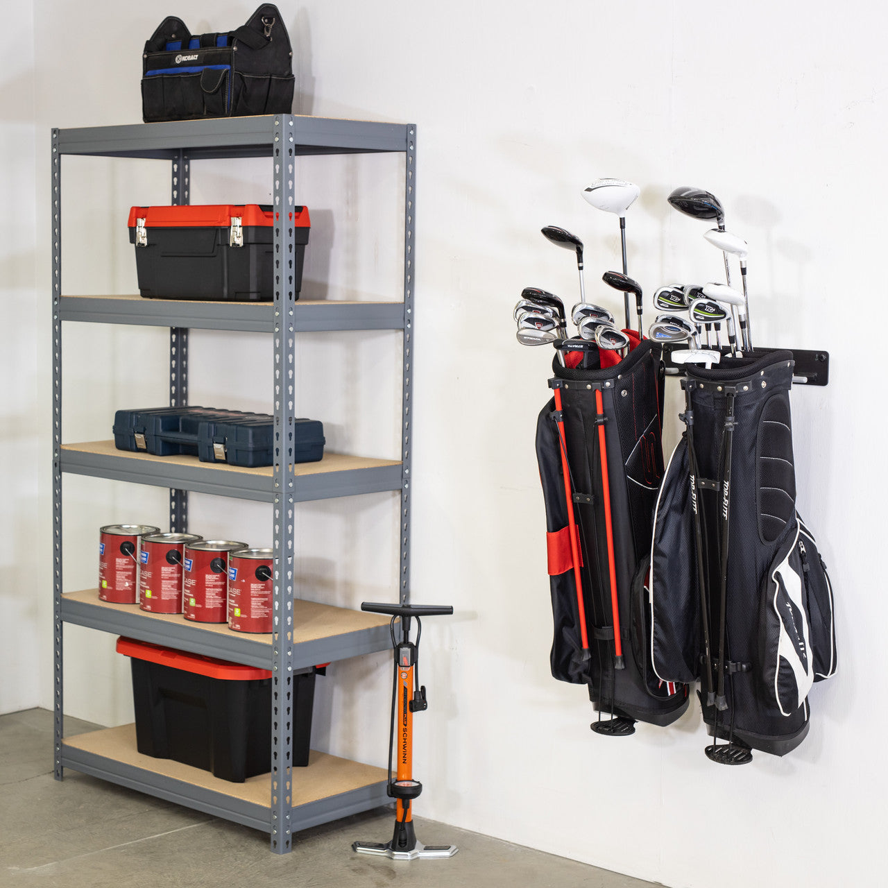 StoreYourBoard Torrey Pines Golf Bag Storage Rack | Holds 2 Golf Bags