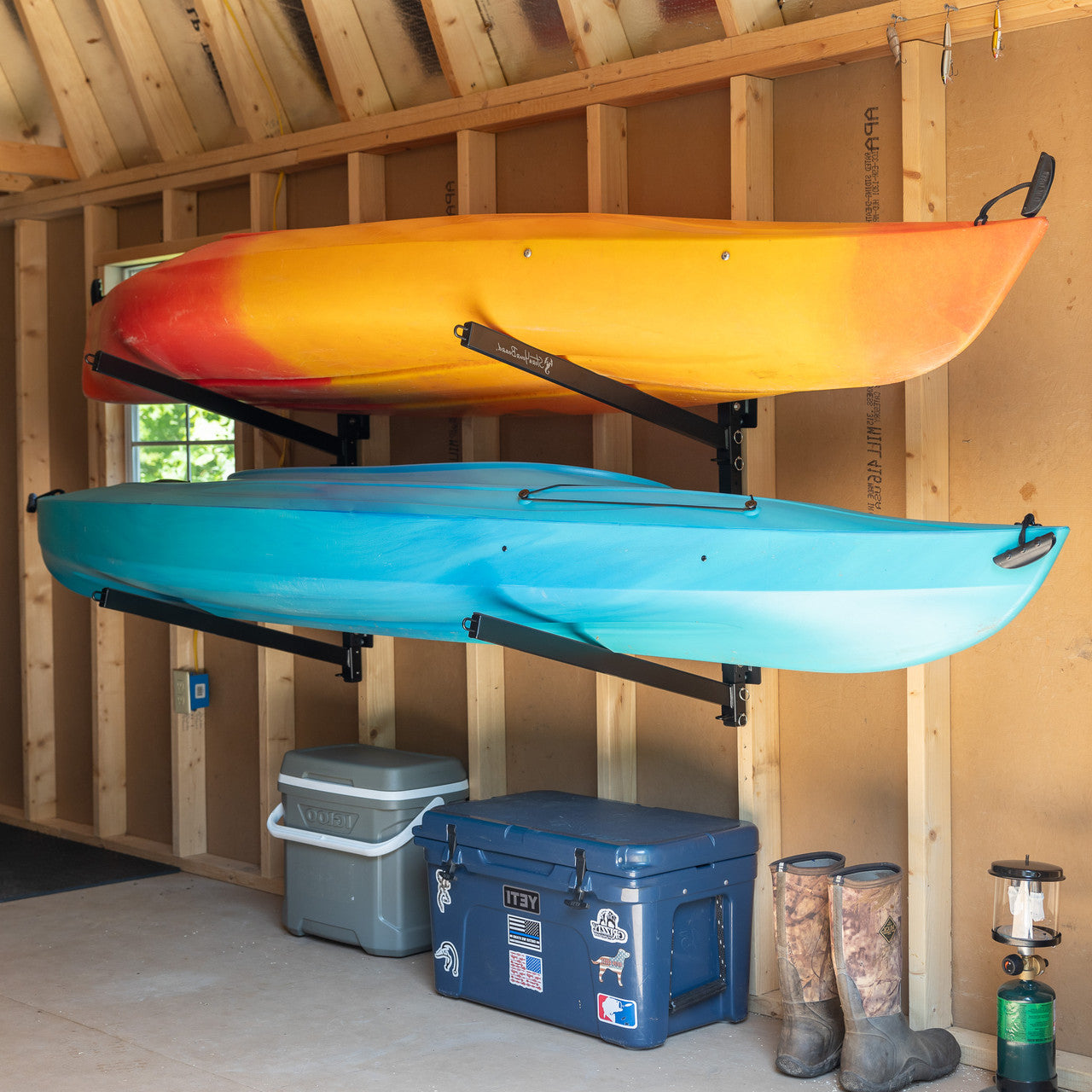 StoreYourBoard Champlain Kayak Storage | Indoor Adjustable Rack | 2 Levels