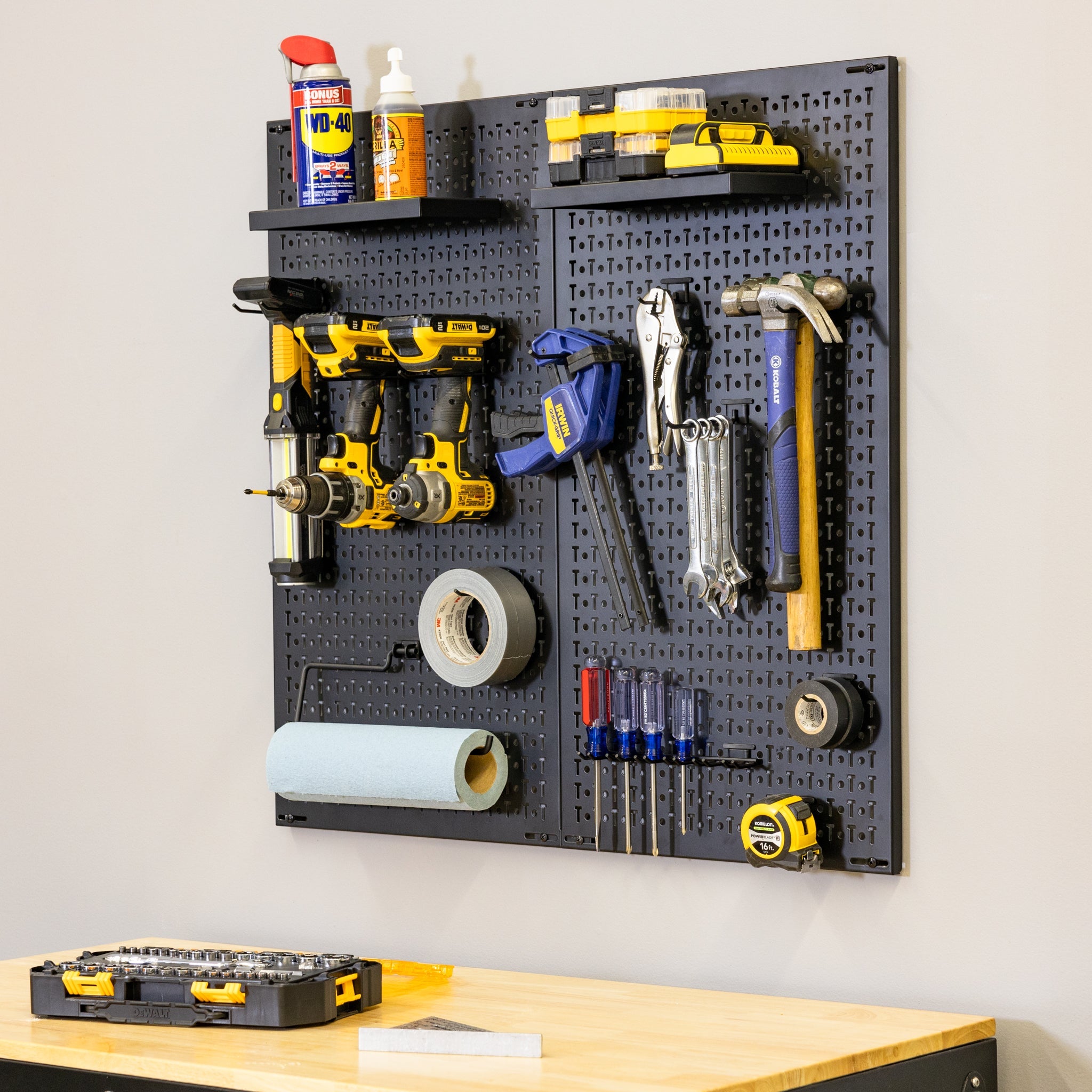 34" x 32" Pegboard | 13 Attachments