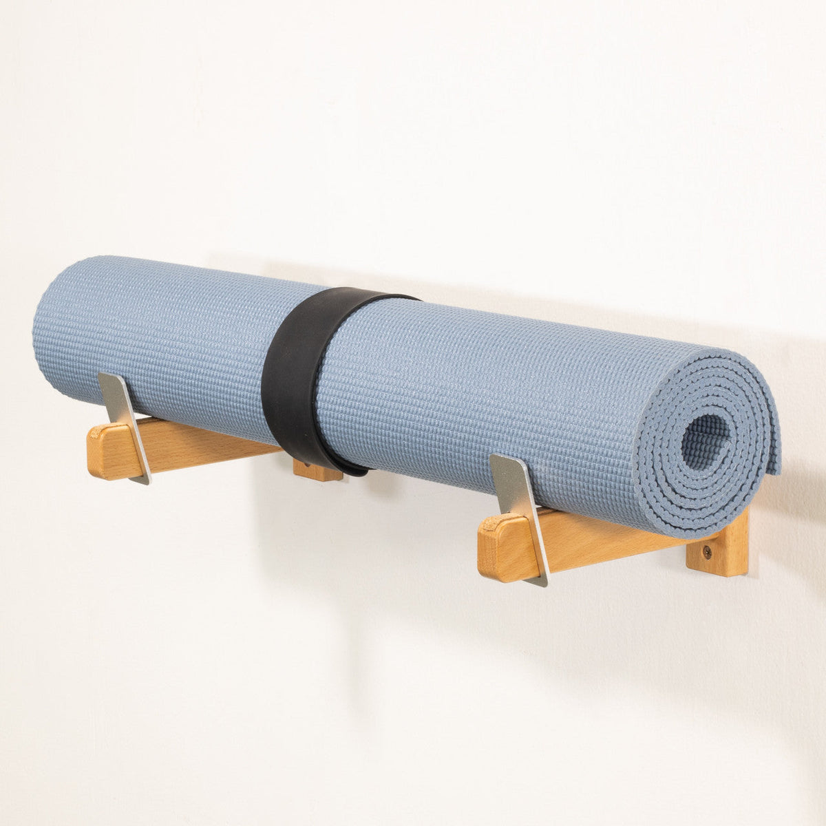 Mat Display Rack Solid Oak Yoga Mat Display | Minimalist Wood Rack | Holds 20 lbs ...
