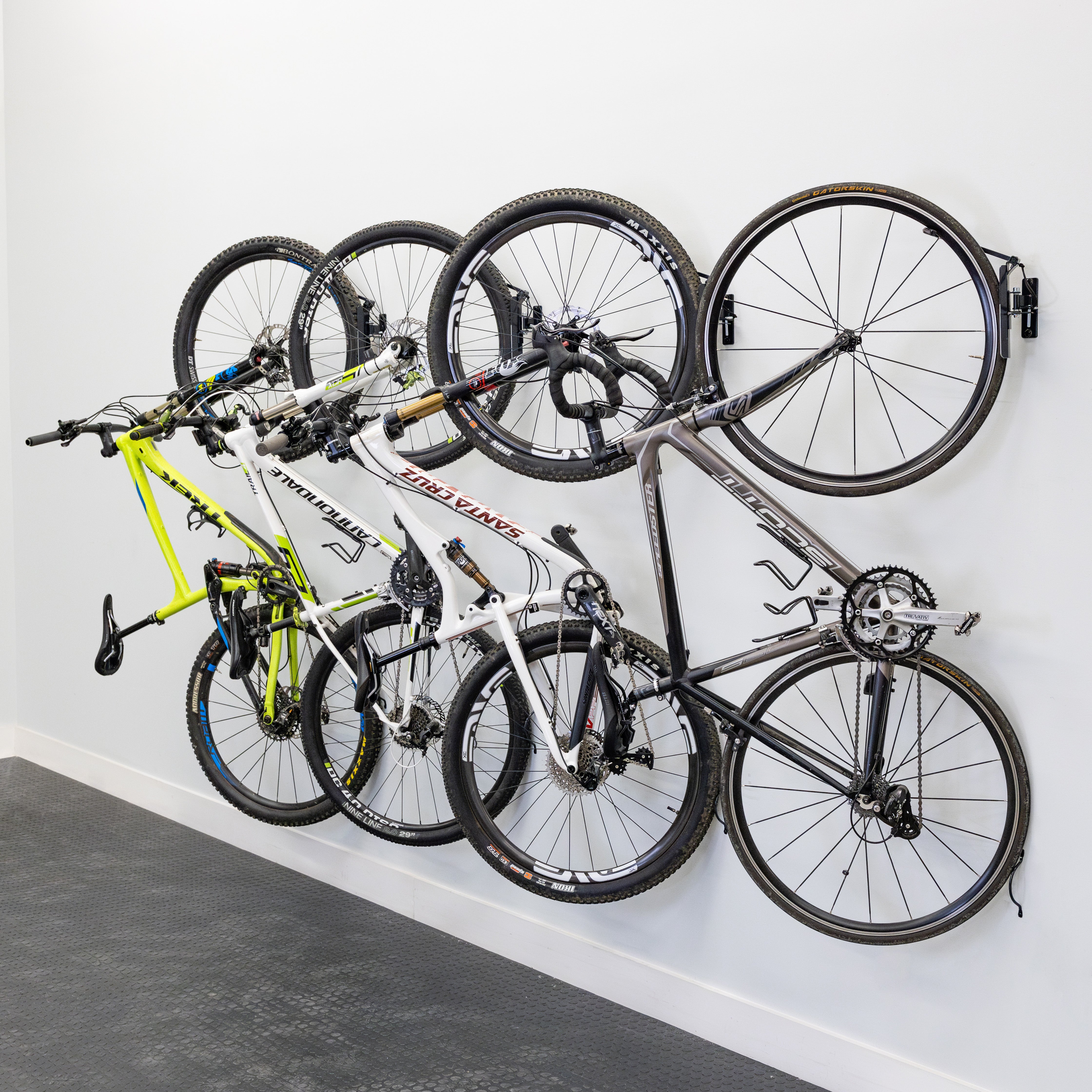 StoreYourBoard Swivel Mount Bike Storage Rack | 4 Bicycle | Garage Wall Hook | Deep Water