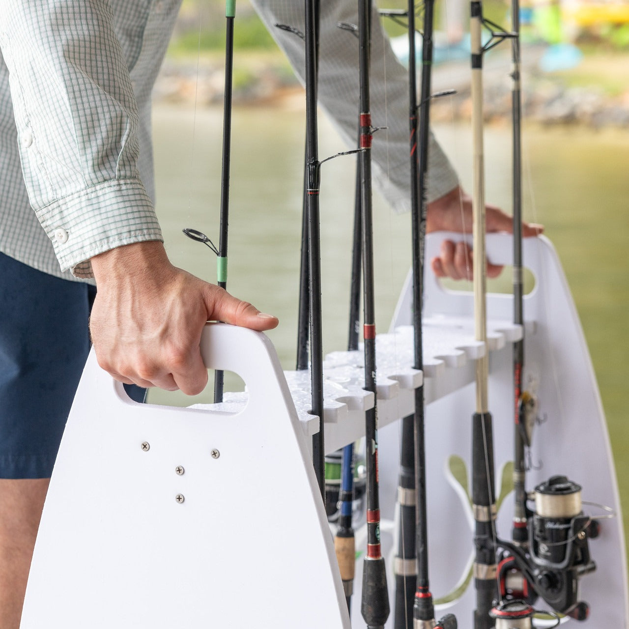 StoreYourBoard Marlin High-Capacity Fishing Rod Stand | Weatherproof & Dock-Ready | Holds 24 Rods