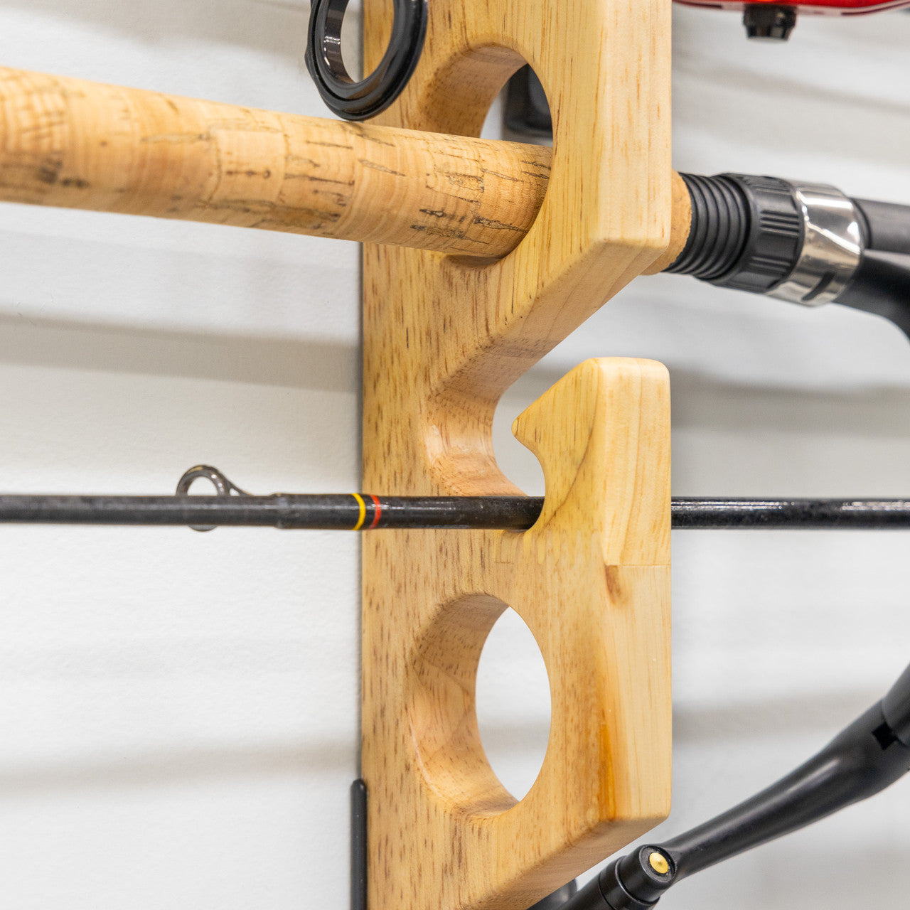 StoreYourBoard Stillwater Wood Fishing Rod Rack | Wall or Ceiling Mount | Holds 8 Rods & Reels