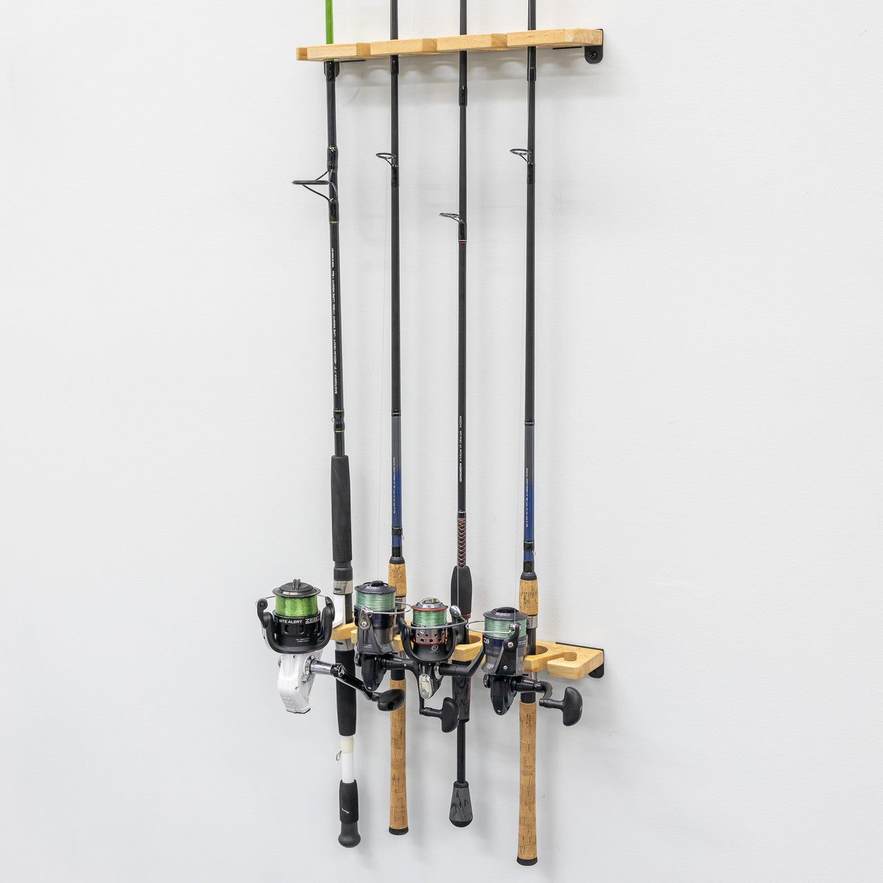StoreYourBoard Stillwater Wood Fishing Rod Rack | Wall or Ceiling Mount | Holds 8 Rods & Reels