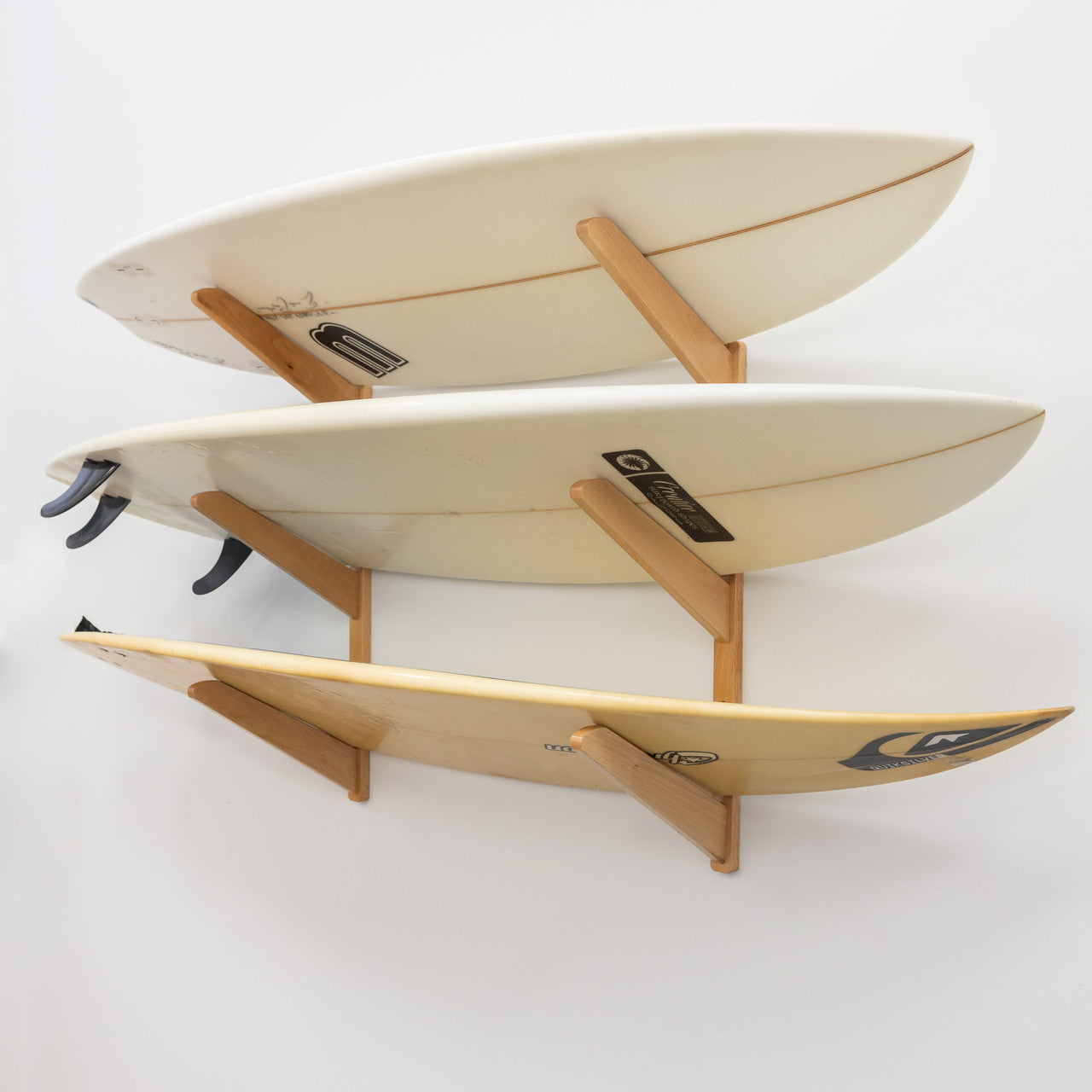 StoreYourBoard TidyTimber Surfboard Storage Wood Rack | Holds 3 Surfboards