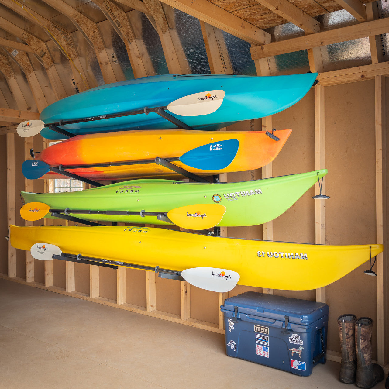 StoreYourBoard Champlain Kayak Storage | Indoor Adjustable Rack | 4 Levels