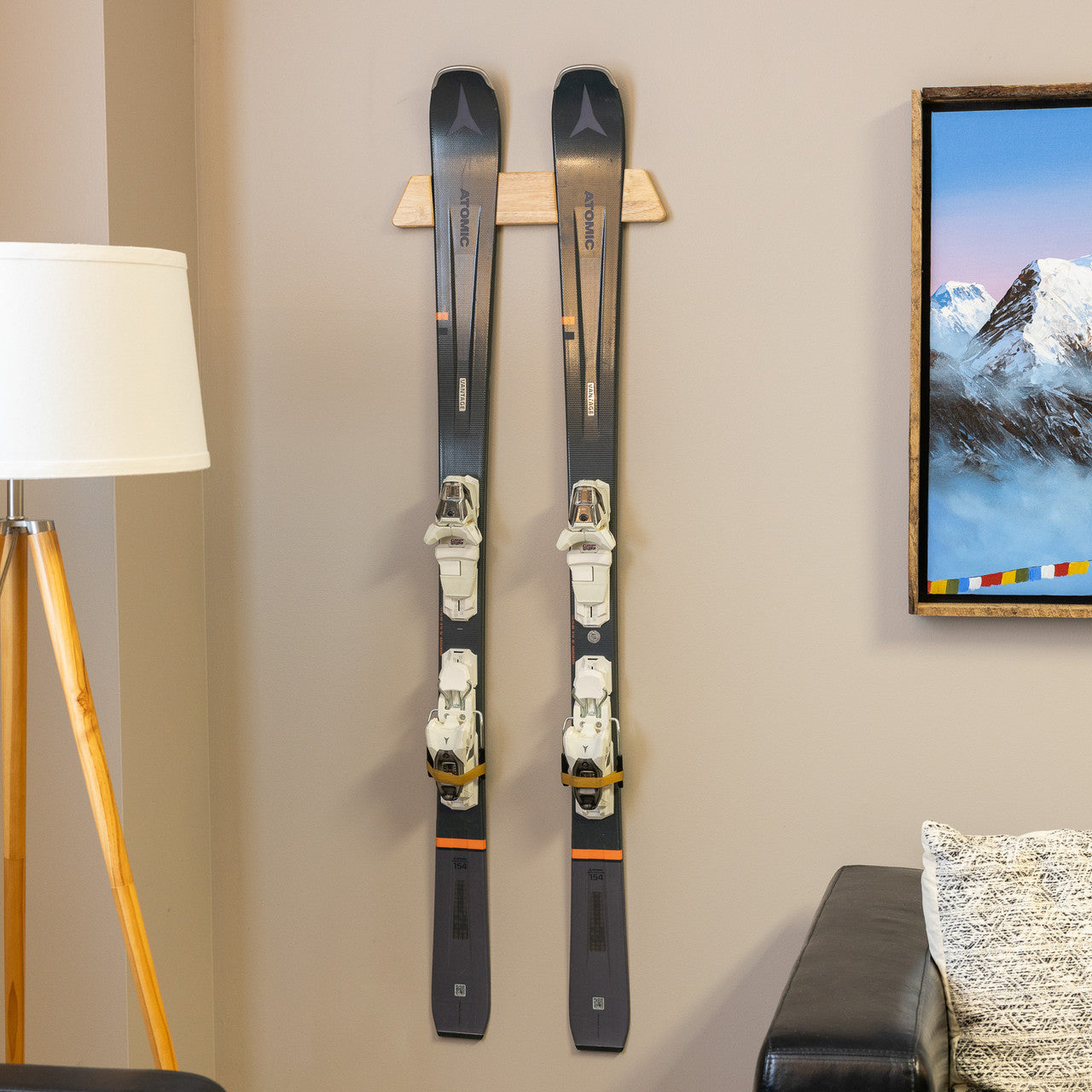 StoreYourBoard Vail Ski Display | Minimalist Wood Rack | Small