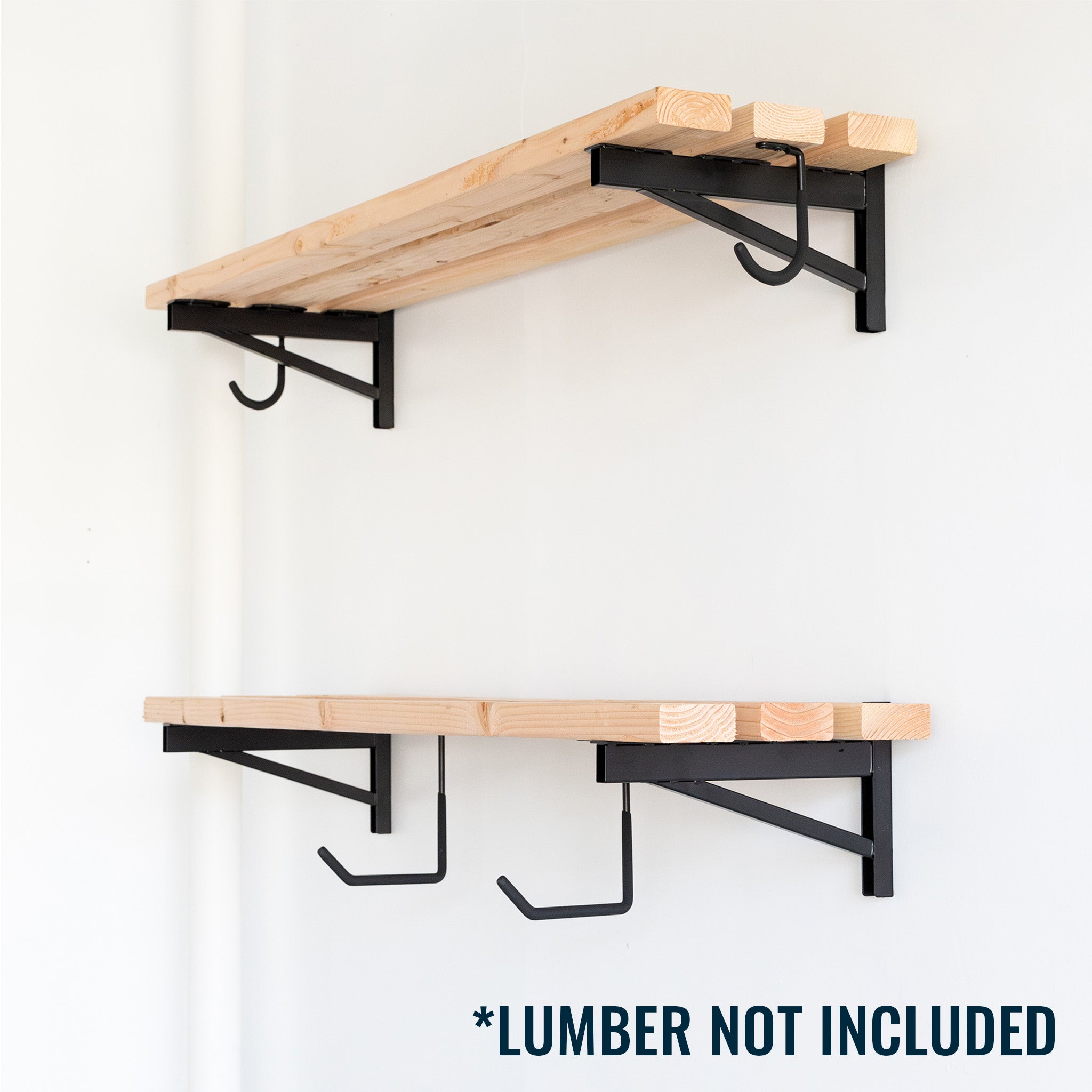 1' x 4' DIY Wall Shelf Brackets | Heavy Duty Garage Wall Shelves