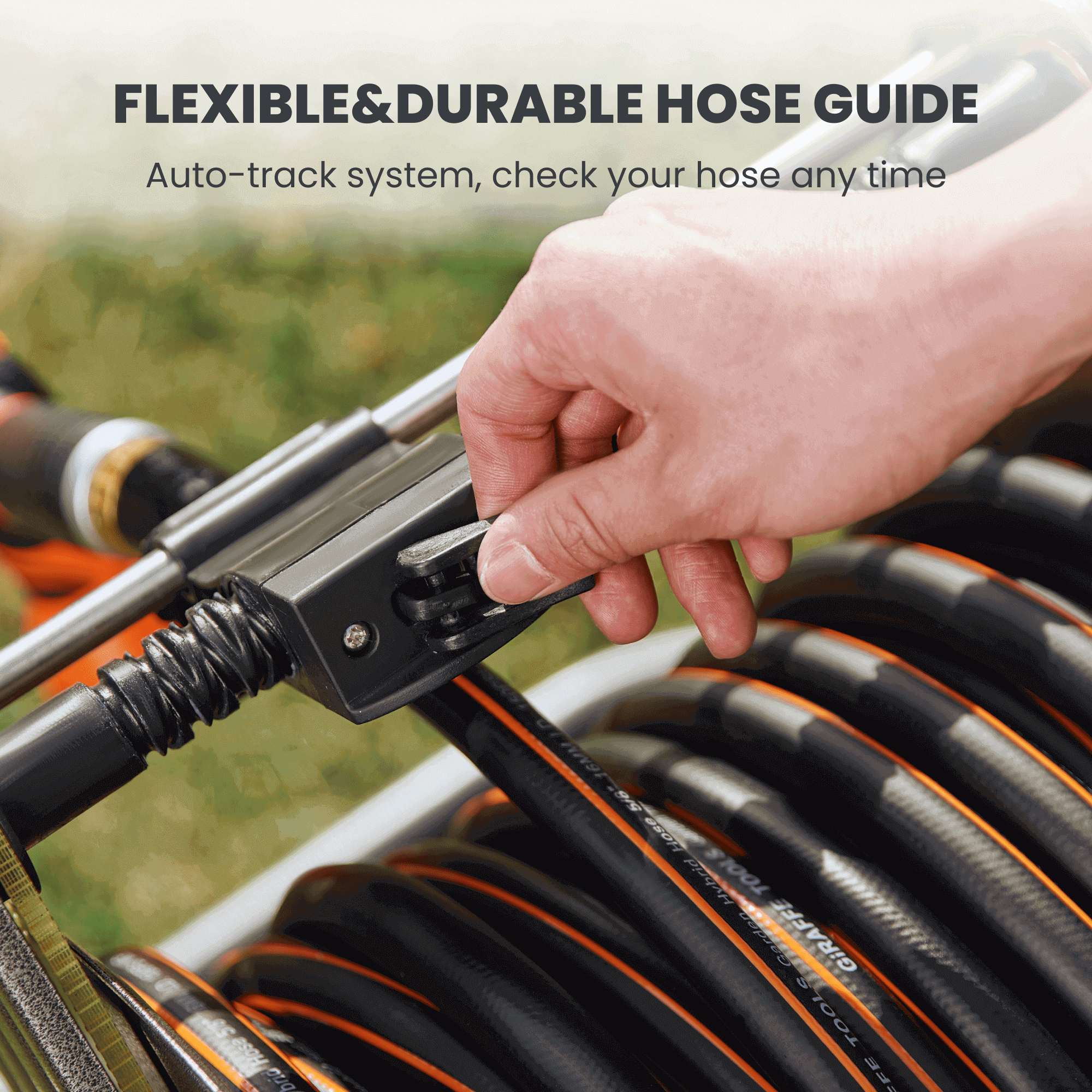 Giraffe Tools Hose Reel Cart with 2 Wheels - Stainless Steel 200ft Capacity