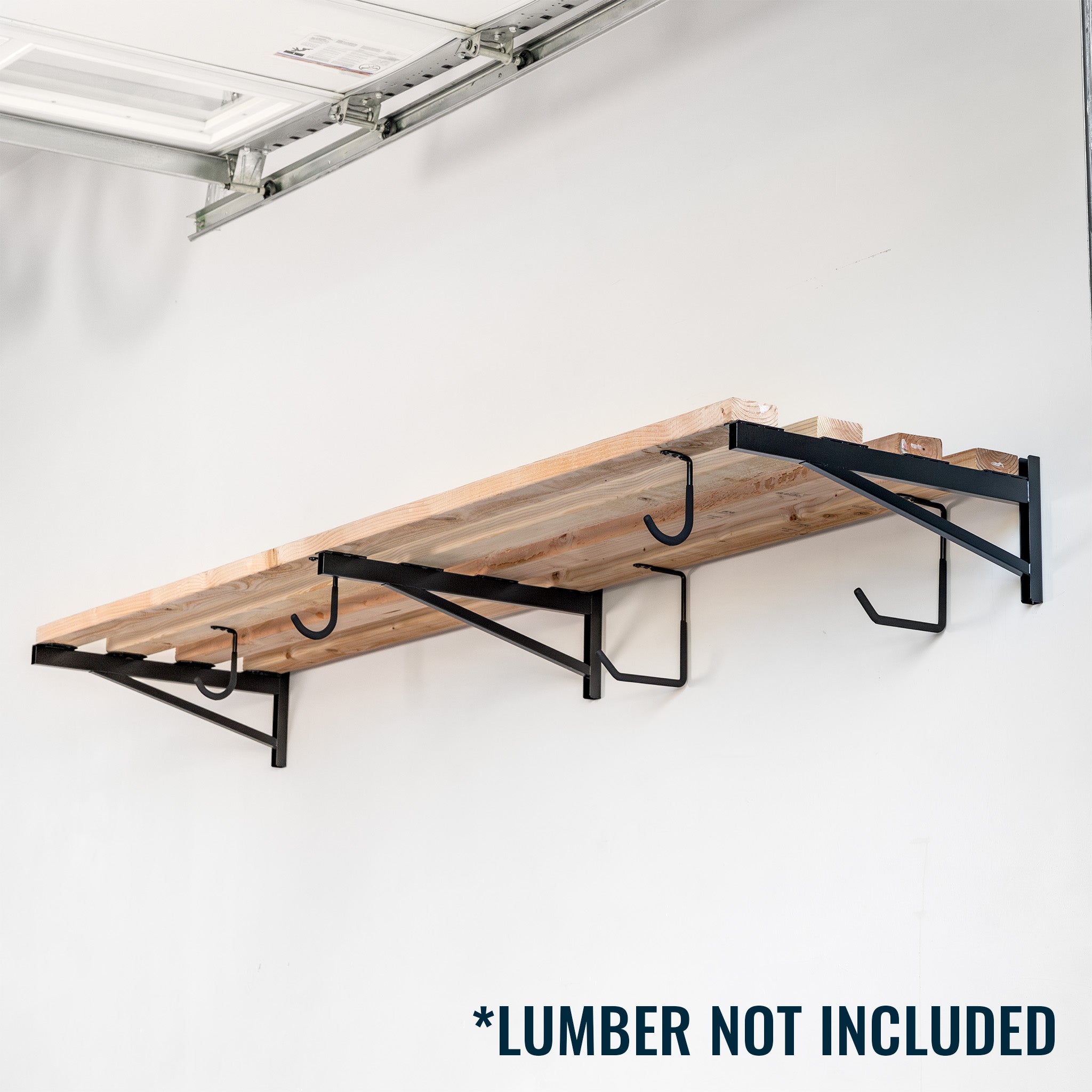 2' x 8' DIY Wall Shelf Brackets | Heavy Duty Garage Wall Shelf