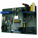 green pegboard with tools and equipment and blue shelves against a white background