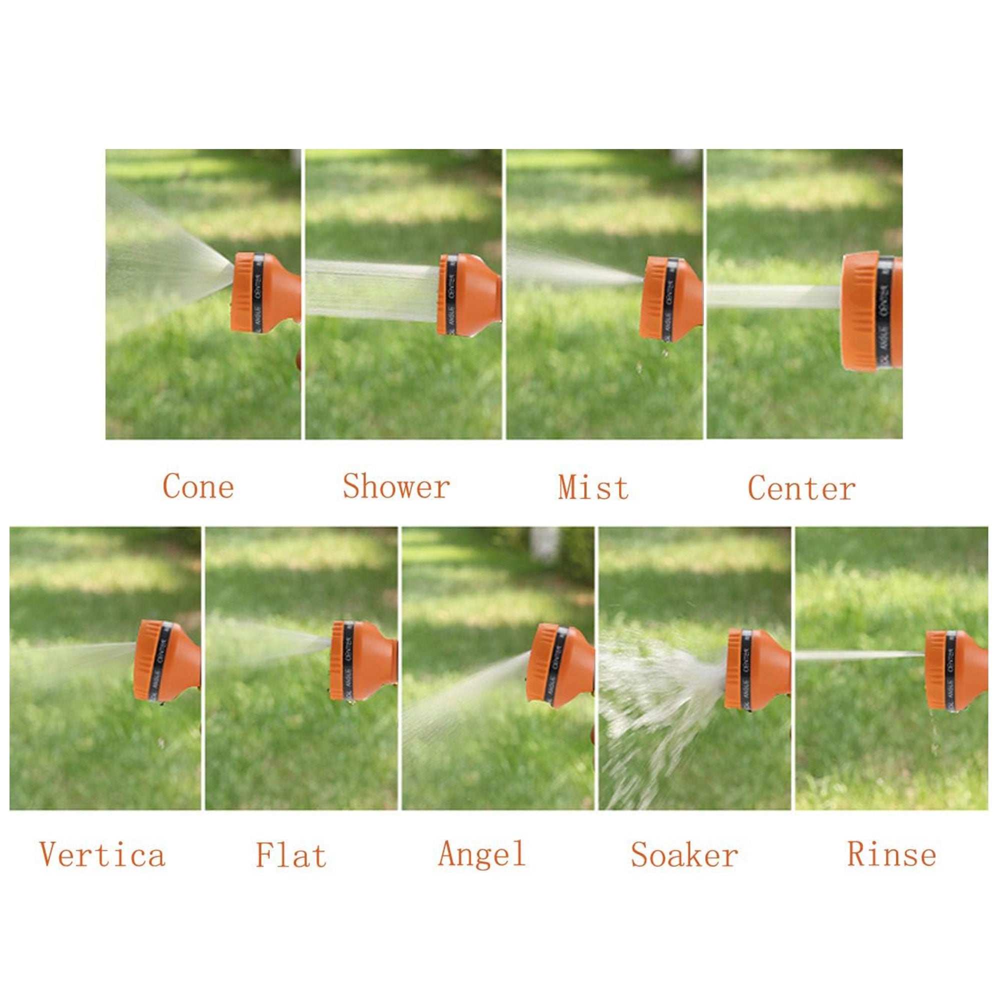 Giraffe Tools 9-Pattern Garden Hose Nozzle - Adjustable Spray with Trigger Lock
