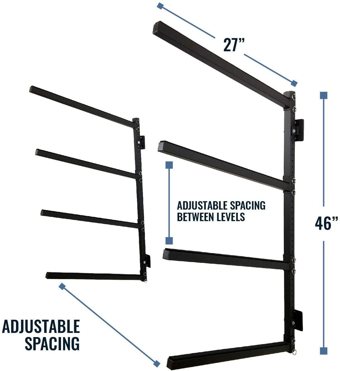 StoreYourBoard Outdoor Wall Rack |  46 Inch Adjustable Height | Kayak & SUP