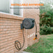 Giraffe Tools Retractable Garden Hose Reel featuring weather-resistant grey housing