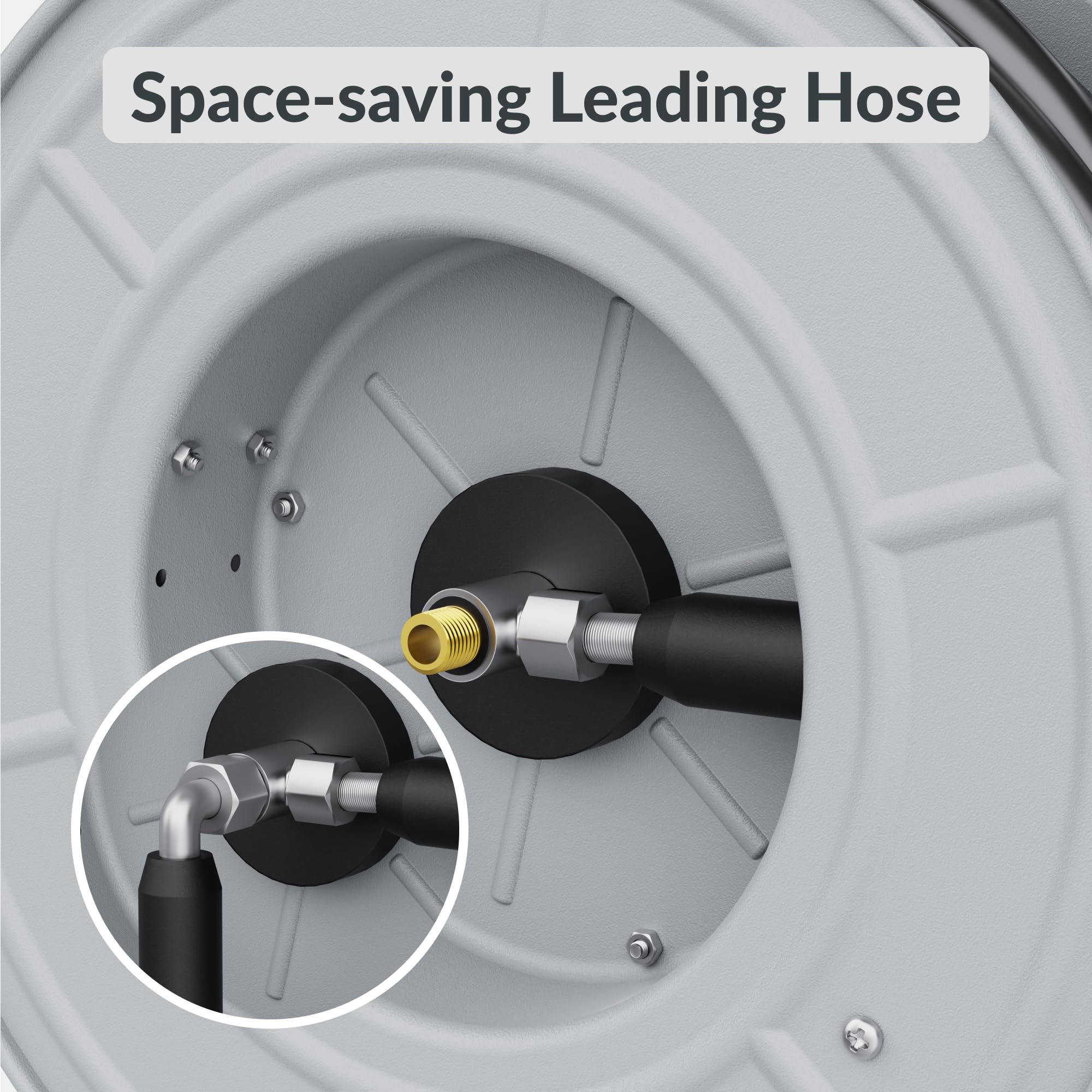 Giraffe Tools Retractable Pressure Washer Hose Reel - Steel Auto Rewind