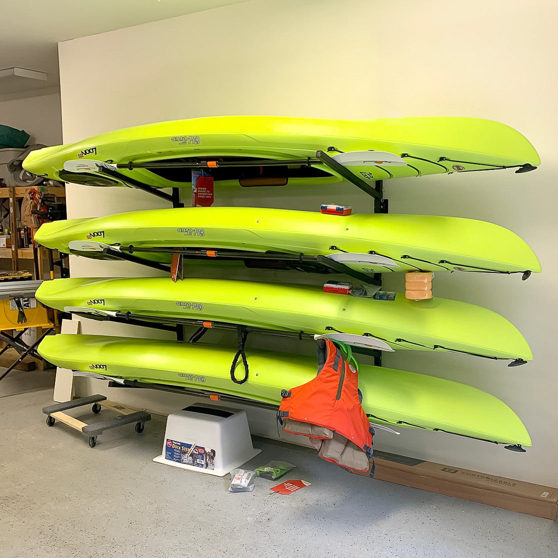 StoreYourBoard Champlain Kayak Storage | Indoor Adjustable Rack | 4 Levels