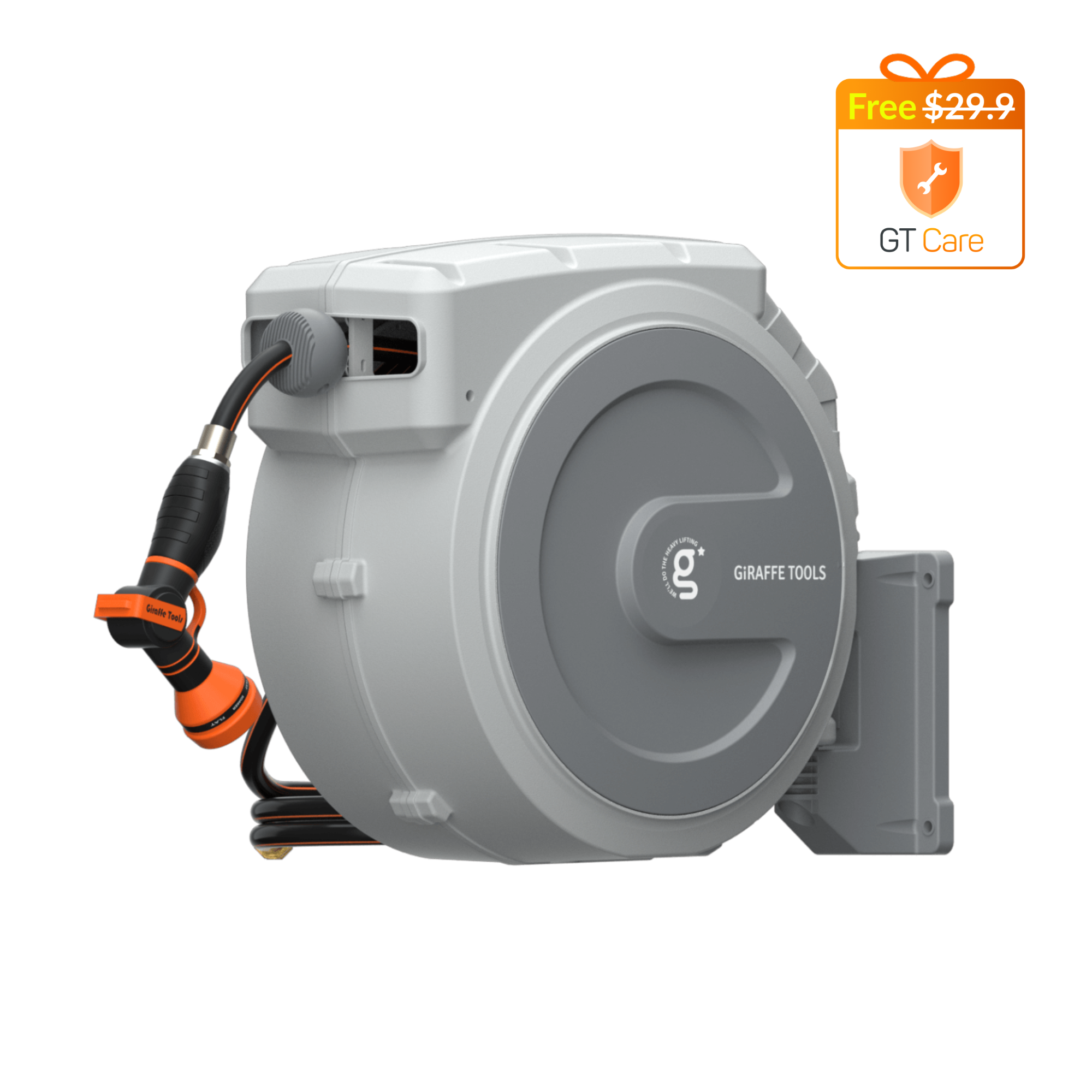 Giraffe Tools Retractable Garden Hose Reel comparison of 65ft and 130ft models