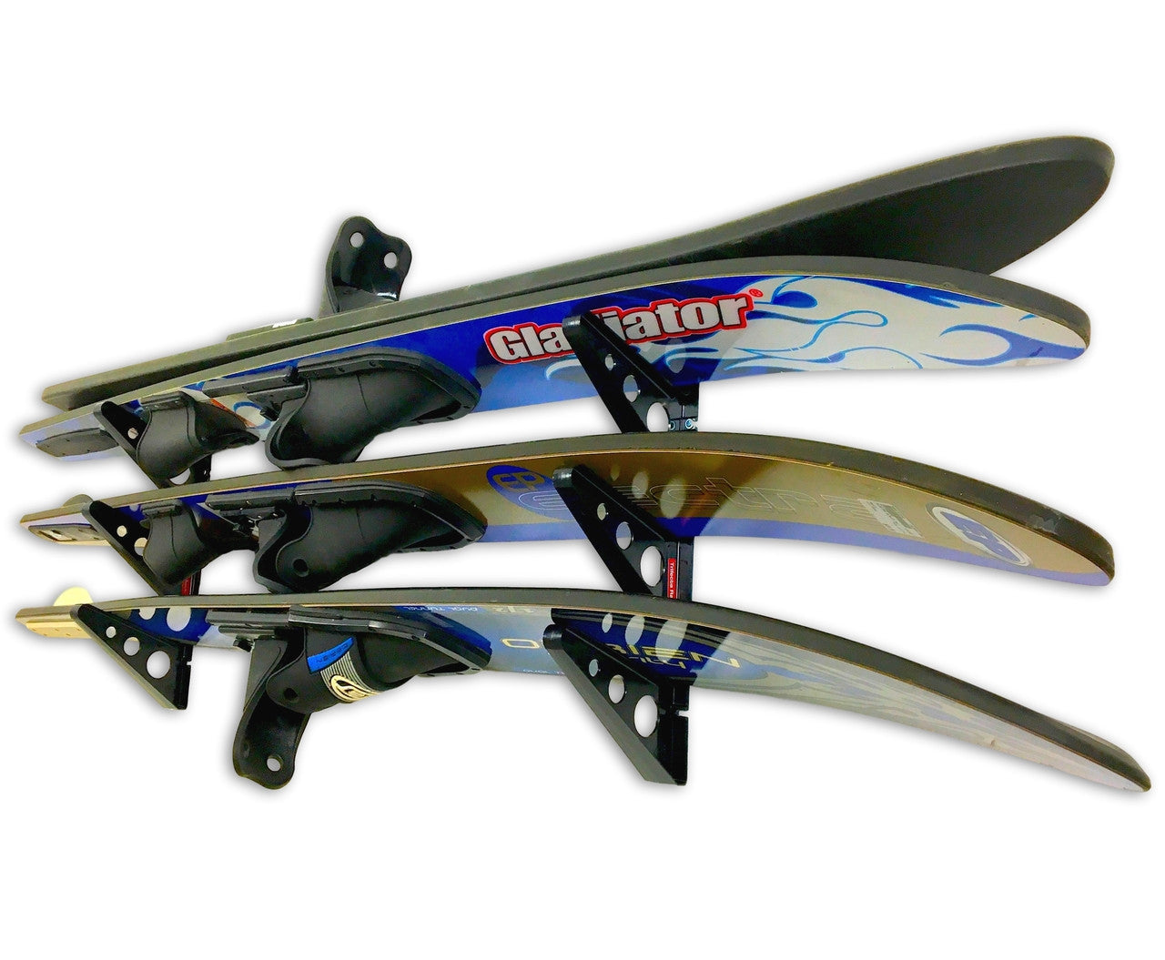 StoreYourBoard Trifecta Water Ski Storage Rack | Holds 2 Pairs of Water Skis