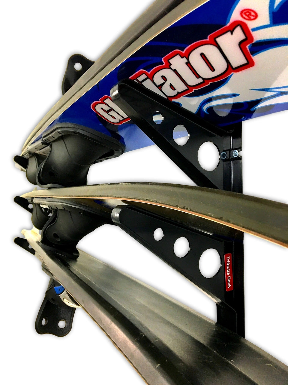 StoreYourBoard Trifecta Water Ski Storage Rack | Holds 2 Pairs of Water Skis