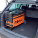 Orange tool chest with 'Beta' branding in a car trunk