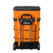 Rear view of Orange and black rolling toolbox with 'Beta' branding on a white background
