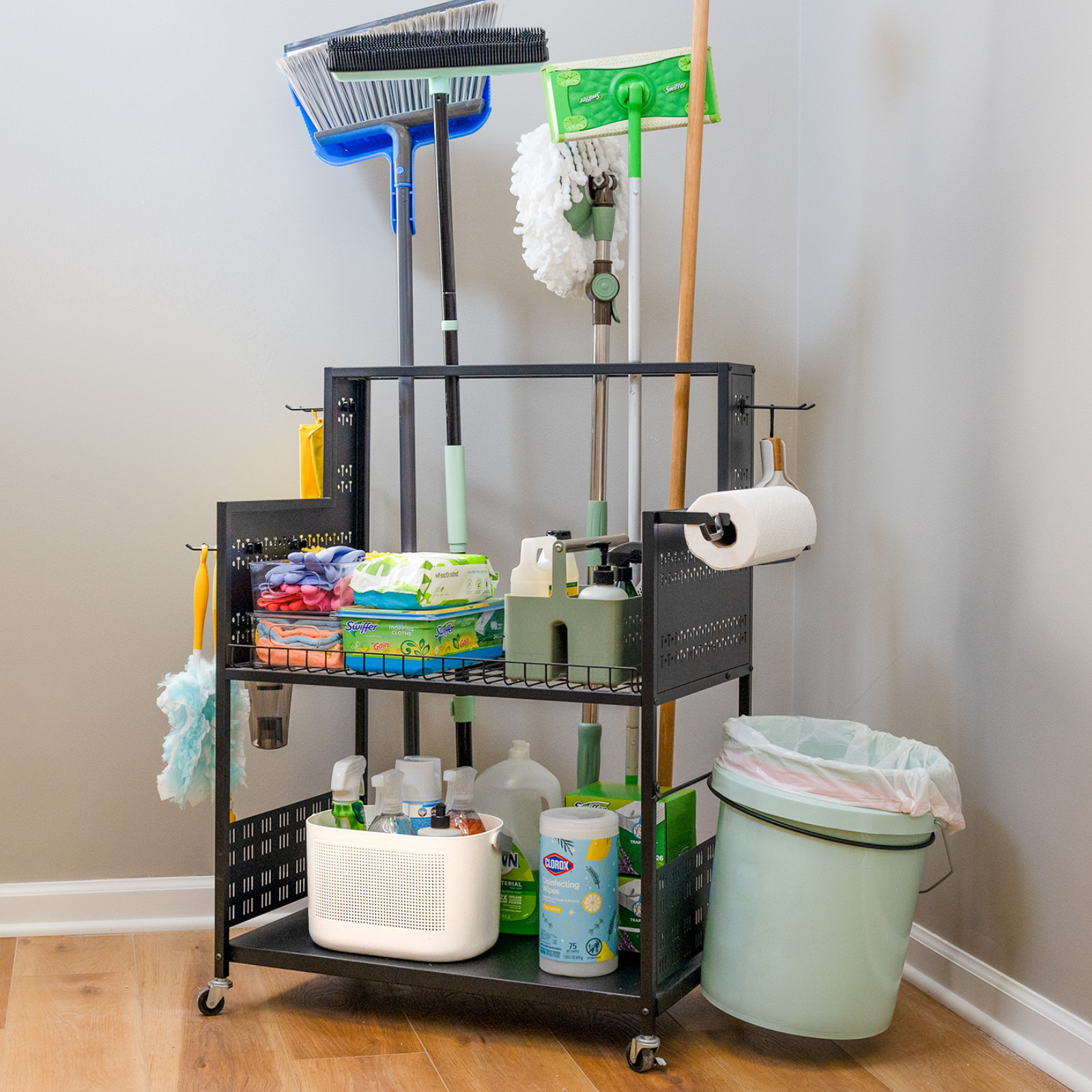 StoreYourBoard The Everything Utility Cart with Pegboard & Bucket Rack