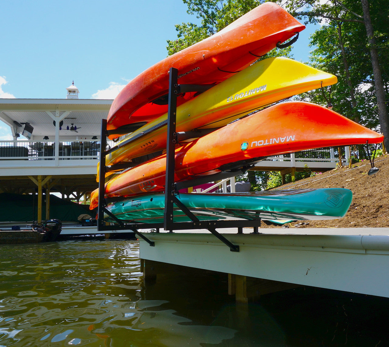 StoreYourBoard Chesapeake Kayak Storage | Adjustable Dock Rack | Over The Water | 4 Levels