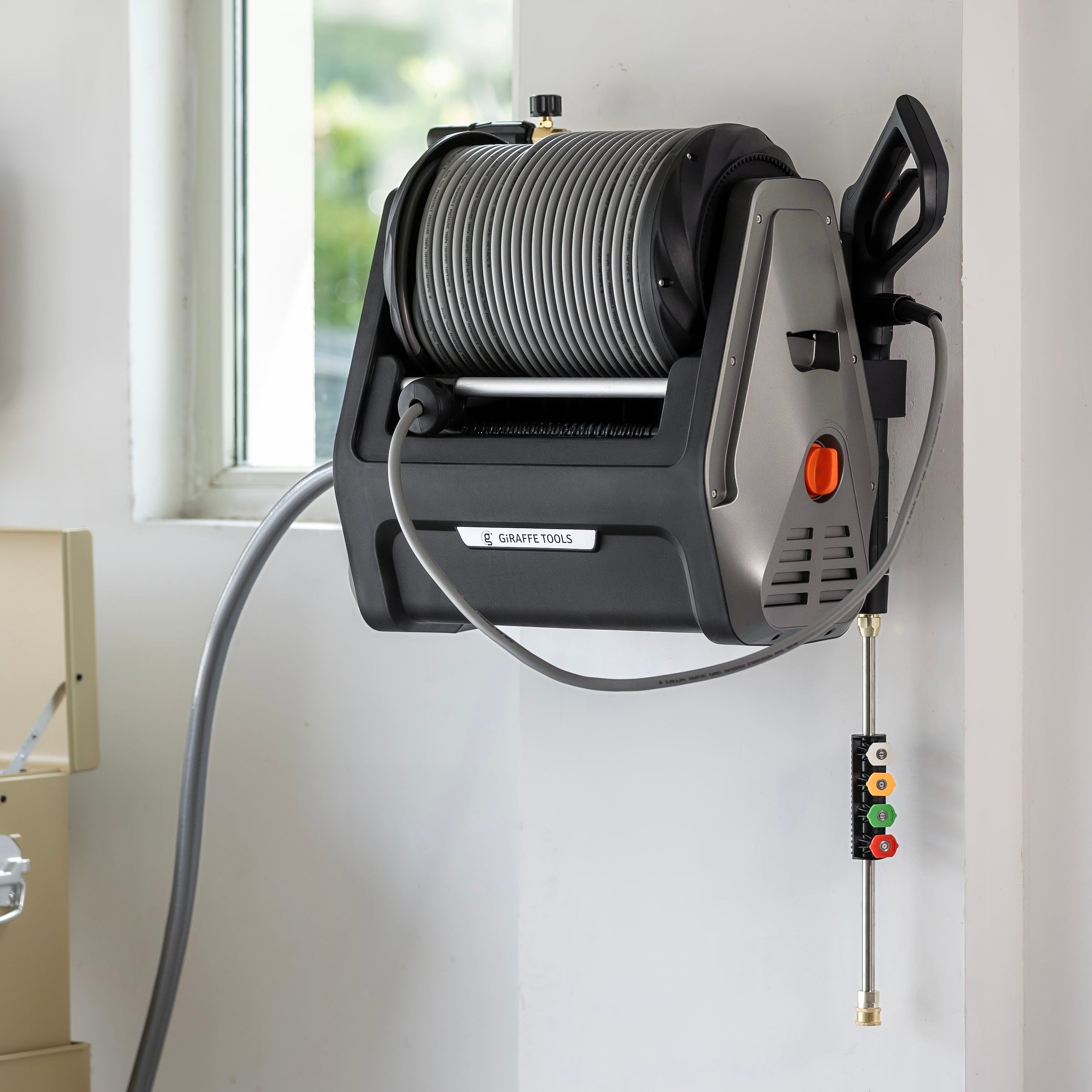 Giraffe Tools Grandfalls Plus Retractable Pressure Washer - 2900 PSI Wall Mount