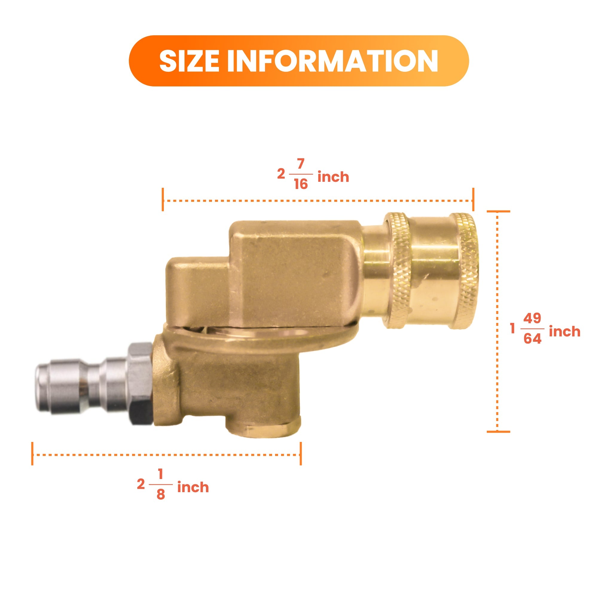Giraffe Tools Pressure Washer Pivoting Coupler - 7 Angle Adjustable Nozzle
