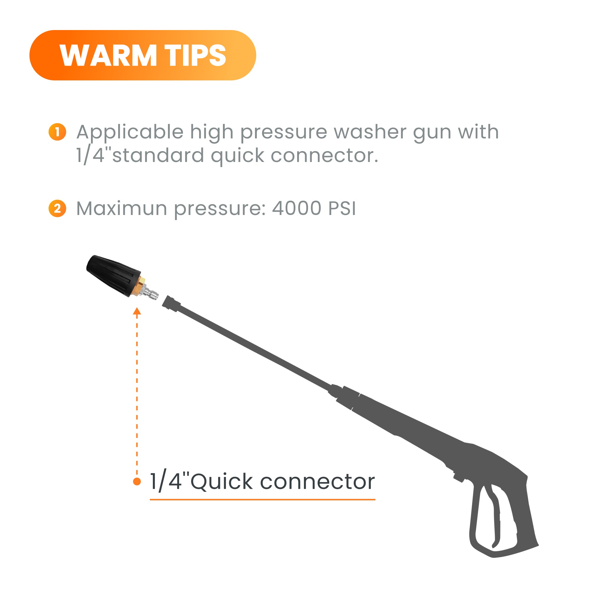 Giraffe Tools Pressure Washer Turbo Nozzle - 1/4" Quick Connector