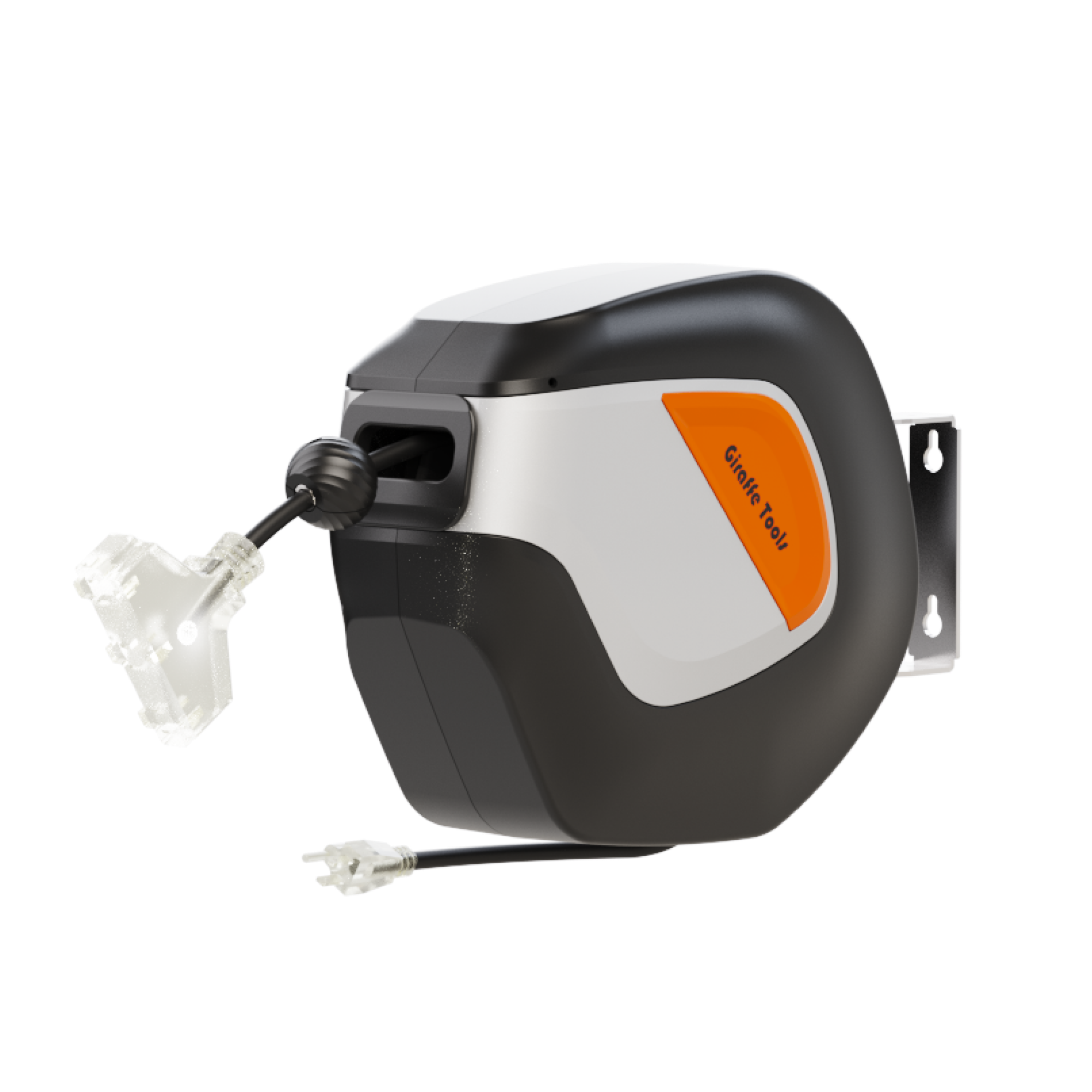Giraffe Tools Retractable Extension Cord Reel - Auto Rewind with 3 Outlets
