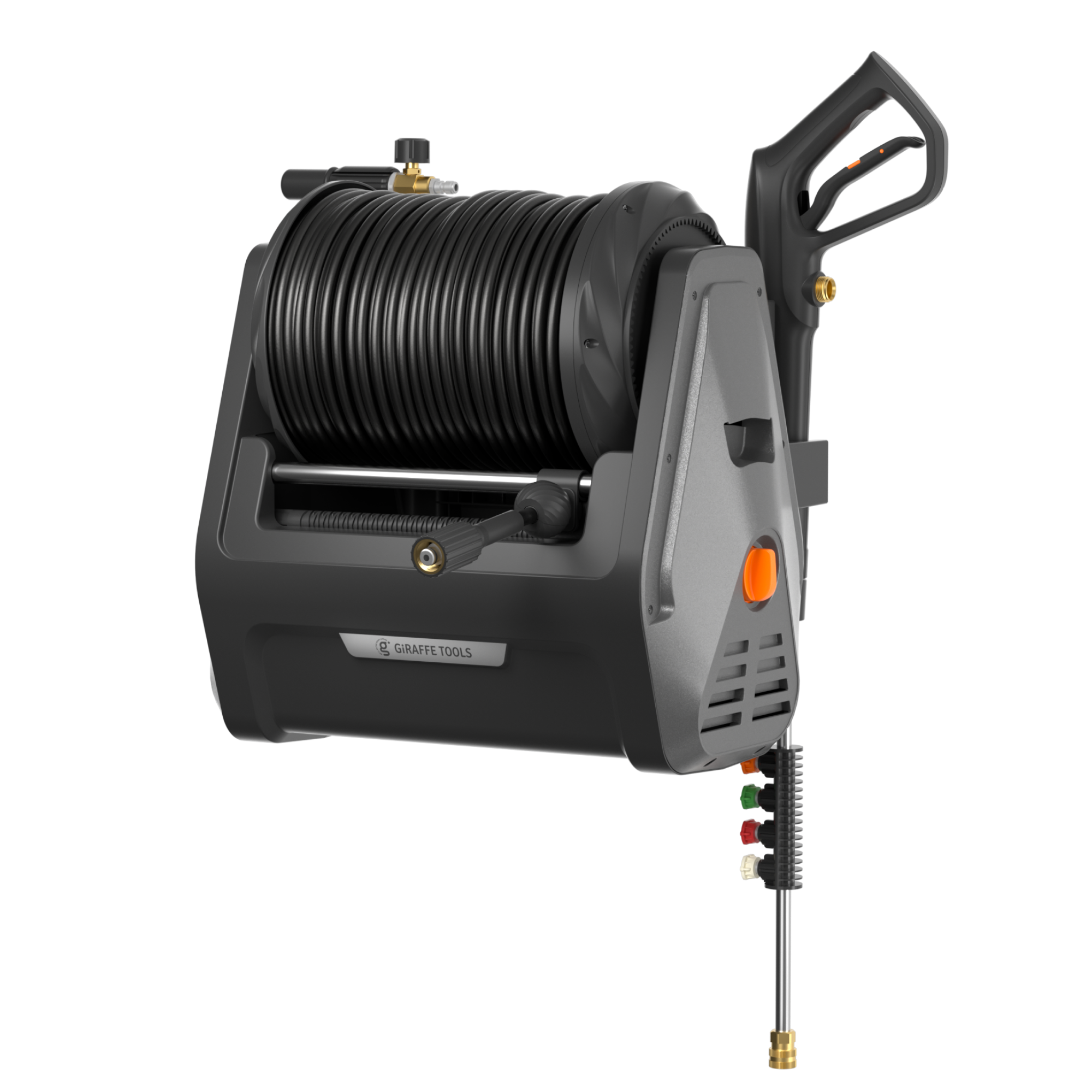 Giraffe Tools Grandfalls Essential Retractable Pressure Washer - 2900 PSI Wall Mount