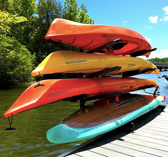 StoreYourBoard Chesapeake Kayak Storage | Adjustable Dock Rack | Over The Water | 4 Levels