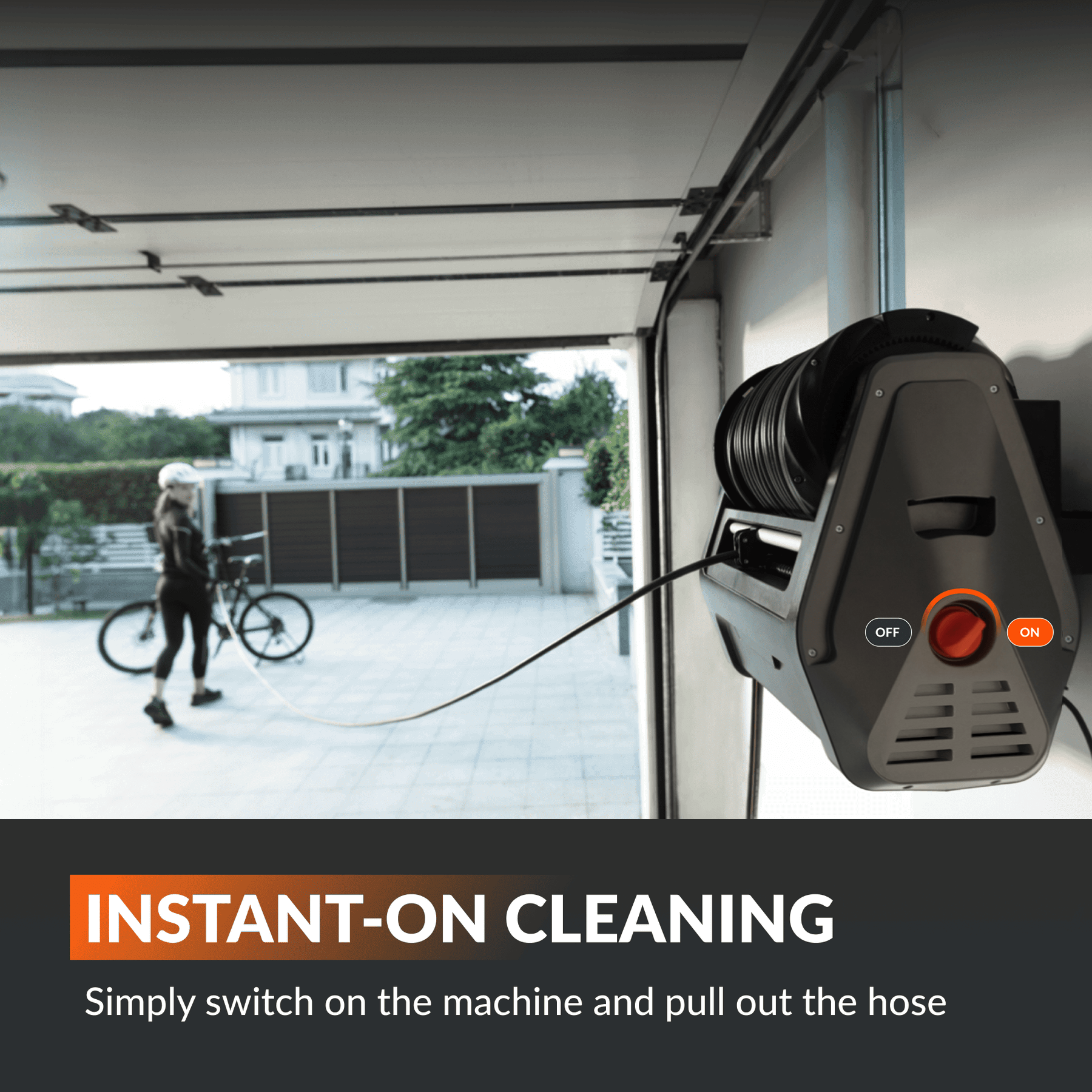 Giraffe Tools Grandfalls Essential Retractable Pressure Washer - 2900 PSI Wall Mount
