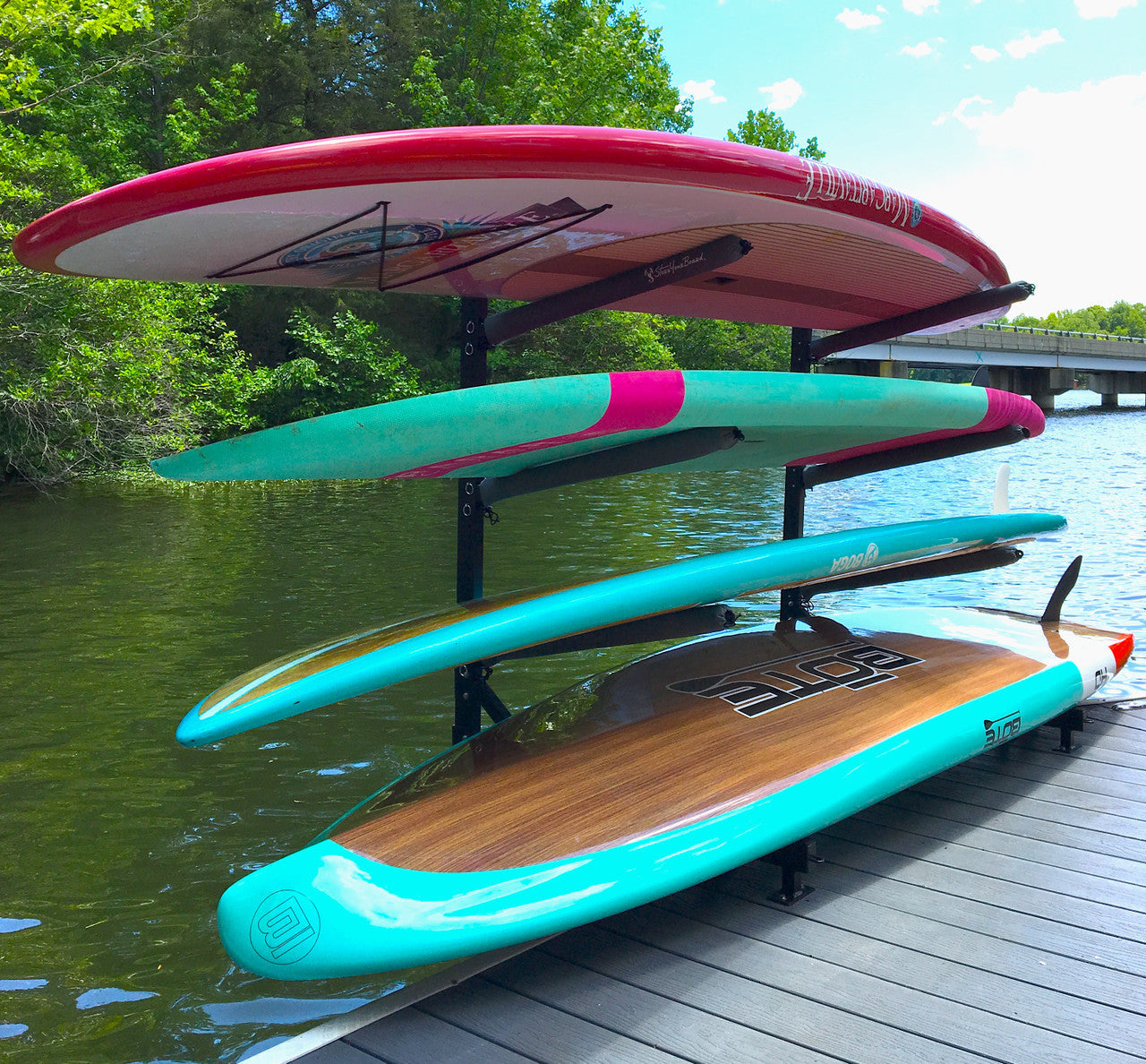StoreYourBoard Broadwater Paddleboard Storage | Adjustable Dock Rack | Over The Water | 4 Levels
