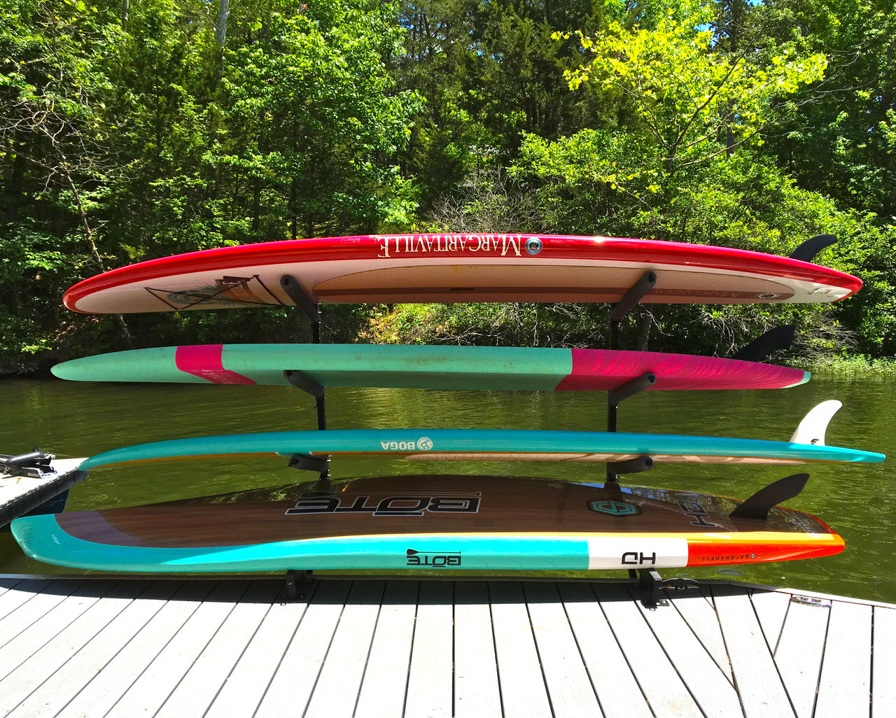 StoreYourBoard Broadwater Paddleboard Storage | Adjustable Dock Rack | Over The Water | 4 Levels