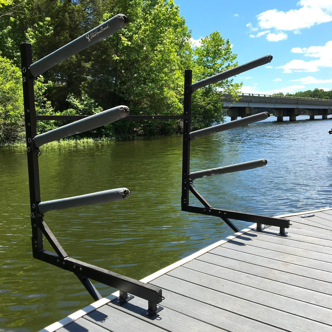 StoreYourBoard Broadwater Paddleboard Storage | Adjustable Dock Rack | Over The Water | 4 Levels