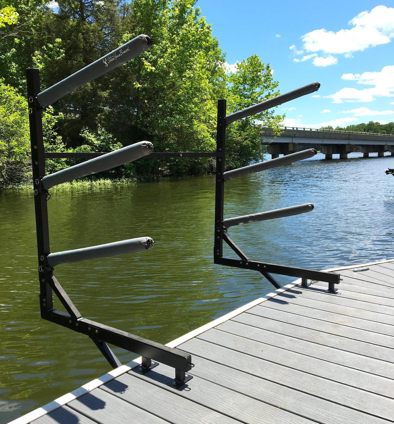 StoreYourBoard Broadwater Paddleboard Storage | Adjustable Dock Rack | Over The Water | 4 Levels