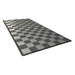 Checkered black and gray mat on a white background