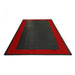 Black mat with red border on a white background