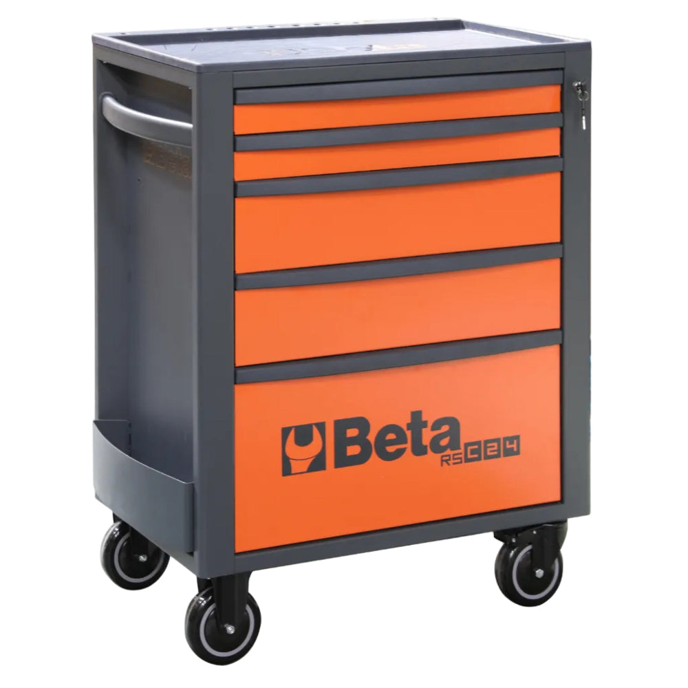 Tool chest with orange drawers and Beta logo on a white background