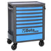 Tool chest with blue drawers and Beta logo on a white background