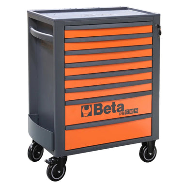 Tool chest with orange drawers and Beta logo on a white background