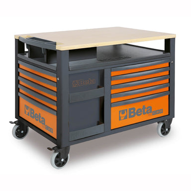 Tool chest with orange drawers and 'Beta' branding on a white background