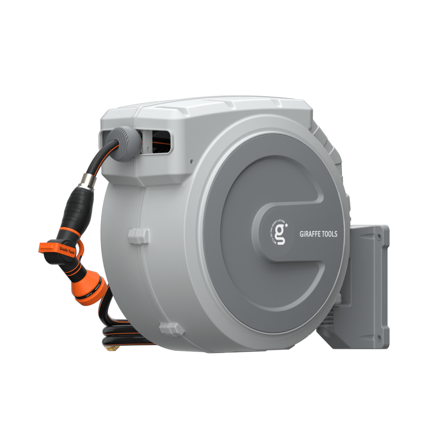 Giraffe Tools Retractable Garden Hose Reel - 130ft Wall Mount with 300lb Bracket